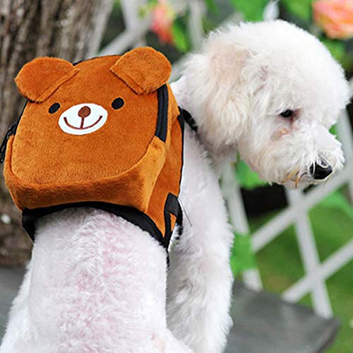 POPETPOP Bolsa de Tratamiento para Perros-Mochila para Mascotas Oso de Peluche Pequeña Mochila de Peluche