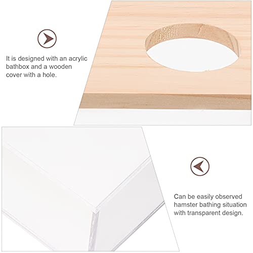 POPETPOP Caja de Baño de para Animales Pequeños Sala de Ducha para Mascotas Contenedor de para Excavación de Hámster con Tapa Bañera para Mascotas para Hámsters Ratones Jerbos