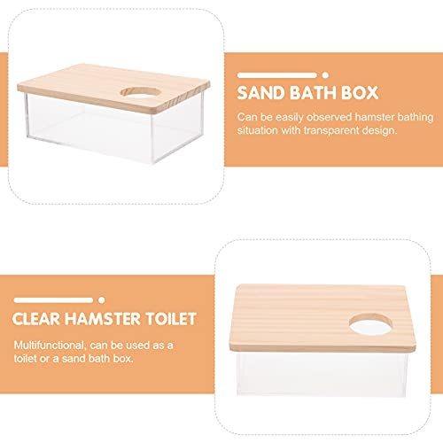 POPETPOP Caja de Baño de para Animales Pequeños Sala de Ducha para Mascotas Contenedor de para Excavación de Hámster con Tapa Bañera para Mascotas para Hámsters Ratones Jerbos