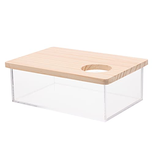 POPETPOP Caja de Baño de para Animales Pequeños Sala de Ducha para Mascotas Contenedor de para Excavación de Hámster con Tapa Bañera para Mascotas para Hámsters Ratones Jerbos