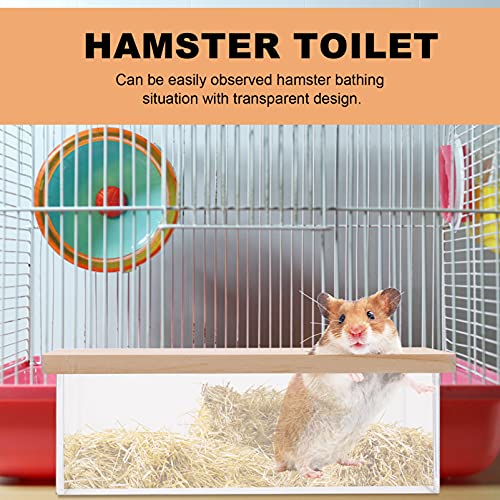 POPETPOP Caja de Baño de para Animales Pequeños Sala de Ducha para Mascotas Contenedor de para Excavación de Hámster con Tapa Bañera para Mascotas para Hámsters Ratones Jerbos