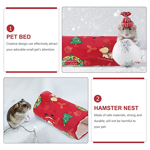 POPETPOP Colgante Peluche Tunnel Hamster Hammock Peluche Túnel Y Tubo Pequeños Animales Pequeñas Pájaros Jaula Colgante Camas para Loros Squirrel Chinchillas Rojo