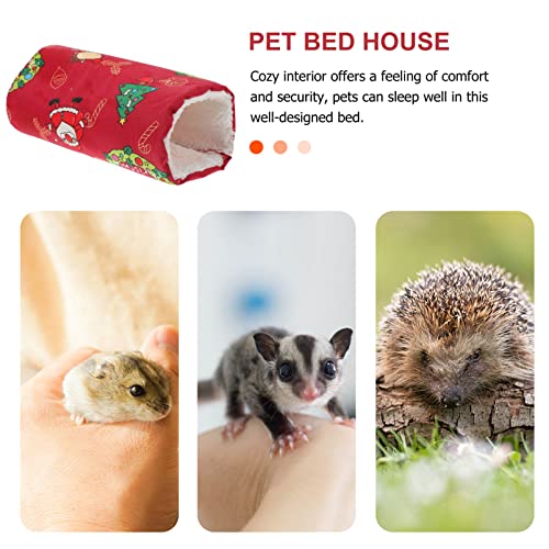 POPETPOP Colgante Peluche Tunnel Hamster Hammock Peluche Túnel Y Tubo Pequeños Animales Pequeñas Pájaros Jaula Colgante Camas para Loros Squirrel Chinchillas Rojo