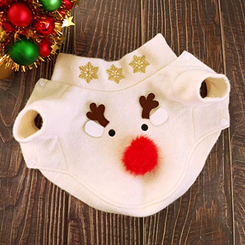 POPETPOP Disfraces de Navidad para Perros patrón de Alces Ropa de Abrigo de Invierno para Mascotas Abrigos para Cachorros Chaquetas para Perros Ropa de Fiesta para pequeños Perritos Grandes - XS