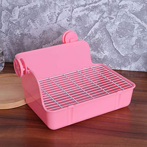 POPETPOP Inodoro para mascotas, bandeja para entrenamiento de baño, caja de arena para perro, conejo, cobaya, tamaño grande (rosa)