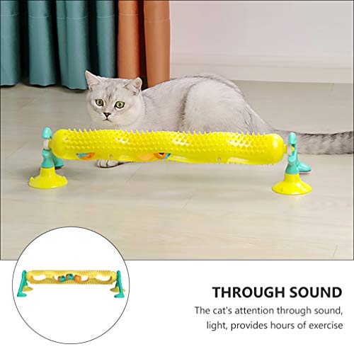 POPETPOP Juguete de La Pista del Gato Juguetes para Gatos Bolas con Campanas Juguete Interactivo para Gatos Juguetes Teaser para Mascotas Montaje en La Pared Juguete de Pista de Gatitos