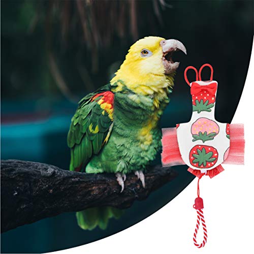 POPETPOP Pañal de Pájaro Traje de Vuelo de Pájaros Suave Loro Pañal Lavable Pañal para Cacatúa Periquito Mini Guacamayo Periquito Canario Agapornis (Rojo S)