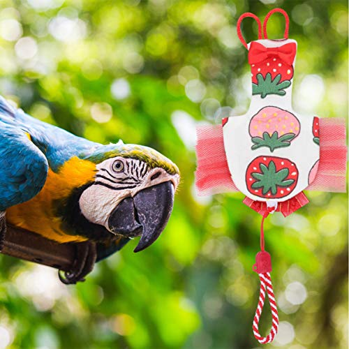 POPETPOP Pañal de Pájaro Traje de Vuelo de Pájaros Suave Loro Pañal Lavable Pañal para Cacatúa Periquito Mini Guacamayo Periquito Canario Agapornis (Rojo S)