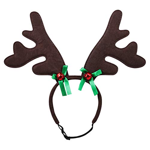 POPETPOP Popetpop Christmas Pet Pein Hoop: Corredores de Reno para Perros Astas de Cornamentura para Perros para Perros para Perros Accesorios para El Cabello Santa Traje