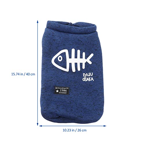 POPETPOP - Ropa cálida para perros y gatos, jersey de invierno para perros, chaleco para perros de talla pequeña, color azul