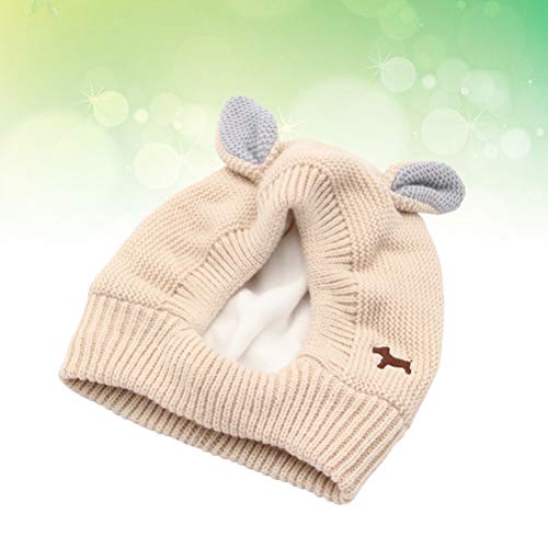 POPETPOP Suministros para Perros- Adorable Conejo Oreja Sombrero Invierno cálido Mascota Tocado de Tocado Casquillo Foto de la Foto para el Perrito del Perrito (Beige)