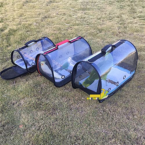 Portador de pájaros transparente Jaula de viaje portátil para loros Ligero y transpirable 360 ° Excursiones al aire libre Mochila de viaje para pájaros Bolsa para pájaros para mascotas de loros y pe