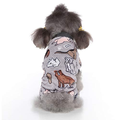 Poseca Pijamas para Perros pequeños y medianos Mamelucos para Cachorros Monos para Perros cálido suéter de Lana para Perros Pijamas para Mascotas Monos para Perros pequeños y Gatos