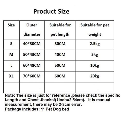 ppactvo Colchon para Perros Cama para Gatos CóModa Cama para Perros Cama Mullida para Perros CojíN De Cama Redondo para Mascotas Four Seasons para Gatos Y Cachorros Red,S