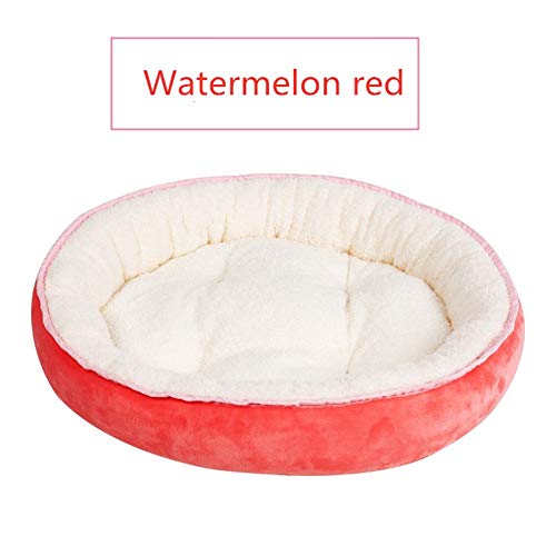 ppactvo Colchon para Perros Cama para Gatos CóModa Cama para Perros Cama Mullida para Perros CojíN De Cama Redondo para Mascotas Four Seasons para Gatos Y Cachorros Red,S