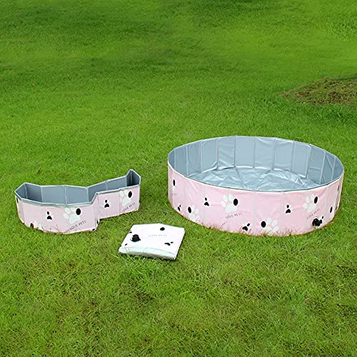 Prasacco Piscina plegable para mascotas, bañera plegable de PVC, para jardín, piscina, juego de agua, piscina para mascotas grandes, perros y gatos