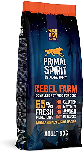 Primal Spirit8436586310837 65% Rebel Fram Adulto Perros Comida 12 kg