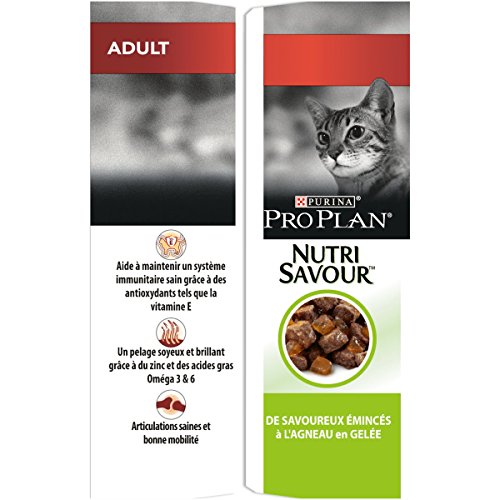 Pro Plan Nutrisavour - Bolsa de Comida para Gatos Adulto, 10 x 85 g