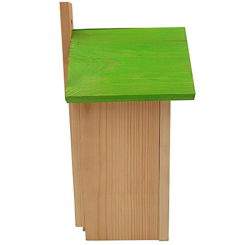 PROHEIM 2x Nidos para pájaros 23 x 10 x 10 cm de madera FSC con tejado verde - Casita para pájaros perfecta para pequeños pájaros como colirrojos, el carbonero o el trepador azul