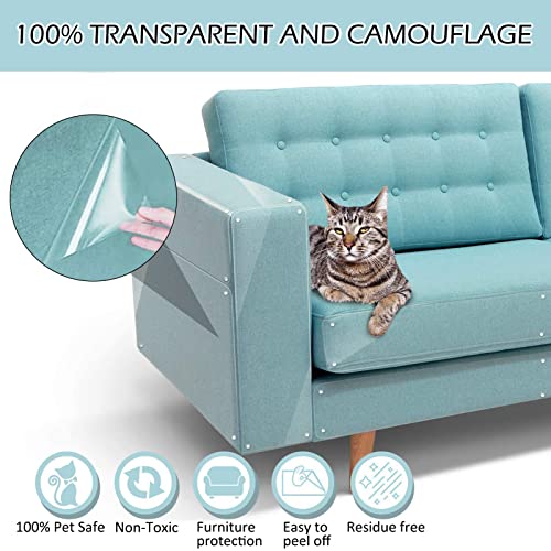 Protector de Muebles Gatos, 8 Piezas Protector Arañazos Gatos Sofa Arañazos Gato Protector con 32 Tornillos Protector de arañazos para Gatos, para Muebles de Puerta de Sofá