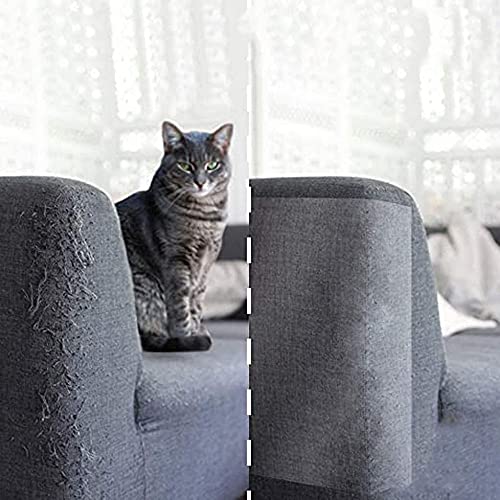 Protector de Muebles Gatos Grande 2PZ (35x45cm) Rascador para Gatos Perro Transparente Autoadhesivas contra Arañazos de Gato Protector con 20 Tornillos para Muebles, Sofa, Puertas Paredes de Madera