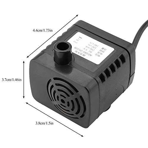 Pssopp Bomba de Agua Sumergible, USB DC 5V Mini Bomba de Agua sin escobillas Bomba Sumergible de circulación de Agua para Tanque de Peces Fuente de Acuario