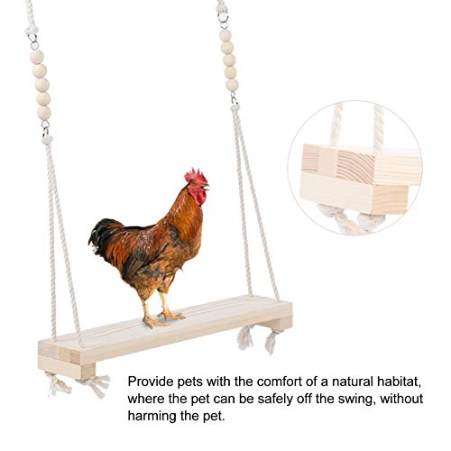 Pssopp Columpio de Pollo, Columpio de Madera para Colgar de Pollo, Juguetes para Escalar, Escalera, Juguetes de Entrenamiento para gallinas, Loro de pájaro Mediano Grande