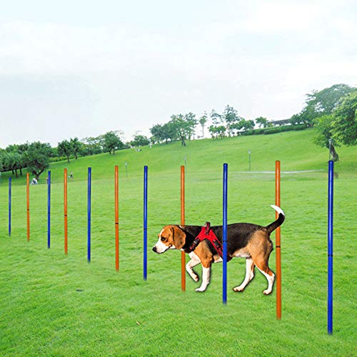 Pssopp Equipo de Entrenamiento de Agilidad para Perros Barra de Salto Ajustable para Perros Barrera de Entrenamiento de Agilidad para Perros portátil Barras de Barra Poste Canino Equipo de Deporte