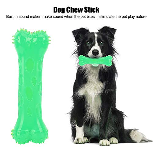 Pssopp Juguetes para Masticar Hueso de Perro Mordedores para Perros en Forma de Hueso Juguete para Limpiar Dientes Juguete Molar Squeaker Juguetes para Perros Juguetes (Verde L)