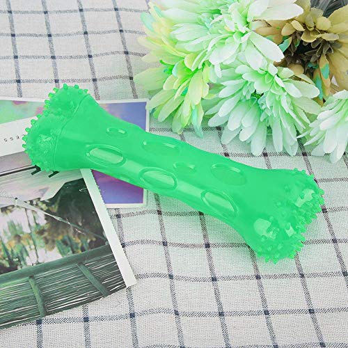 Pssopp Juguetes para Masticar Hueso de Perro Mordedores para Perros en Forma de Hueso Juguete para Limpiar Dientes Juguete Molar Squeaker Juguetes para Perros Juguetes (Verde L)