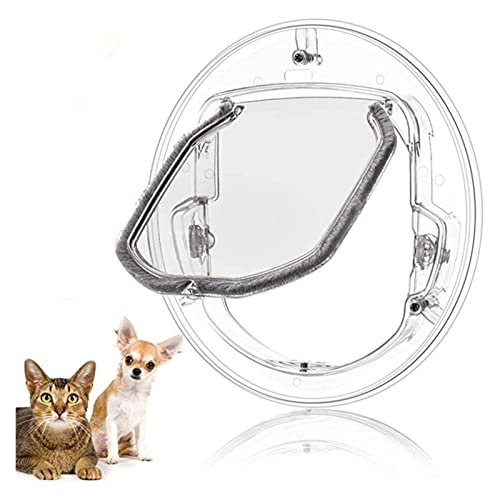 Puerta de la mascota con la cerradura for la puerta del perro del perrito del gato con la puerta redonda transparente de bloqueo for la ventana de cristal deslizante de la ventana de la ventana Ventan