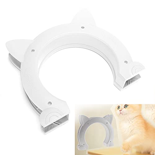 Puerta de Paso para Gatos, Material ABS Duradero Y Resistente Al Desgaste Puerta para Gatos de por Vida para Estudio para el Hogar para Hotel(Blanco)