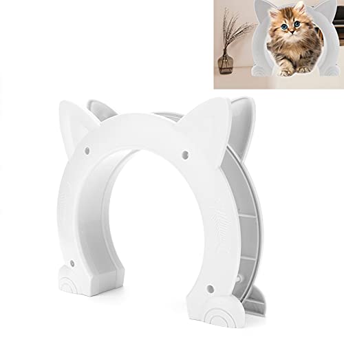 Puerta de Paso para Gatos, Material ABS Duradero Y Resistente Al Desgaste Puerta para Gatos de por Vida para Estudio para el Hogar para Hotel(Blanco)