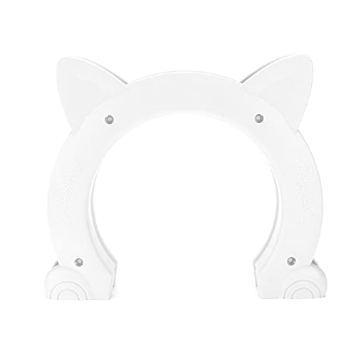 Puerta de Paso para Gatos, Material ABS Duradero Y Resistente Al Desgaste Puerta para Gatos de por Vida para Estudio para el Hogar para Hotel(Blanco)