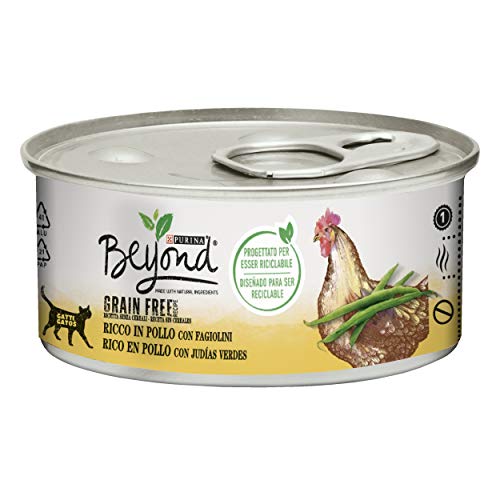 Purina Beyond Húmedo Gato Grain Free Rico en Pollo con judías, 12 latas de 85 g Cada una de 12 x 85 g