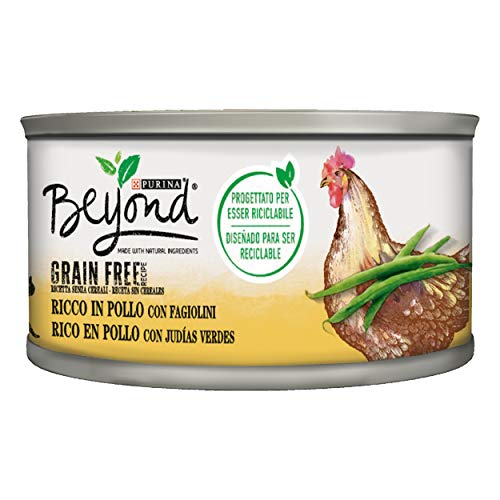 Purina Beyond Húmedo Gato Grain Free Rico en Pollo con judías, 12 latas de 85 g Cada una de 12 x 85 g