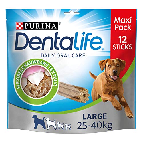 Purina DentaLife Maxi – Maxi Pack – Higiene Bucodental AU QUOTIDIEN – 426 G – 12 Varillas de mascar para Perros de Gran tamaño – Lote de 5