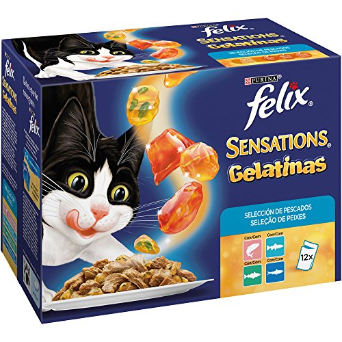 Purina Felix Sensations Crunchy comida para gatos Selección Surtido de Pescados 6 x [12 x 100 g]