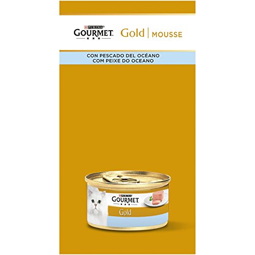 Purina Gourmet Gold Mousse comida para gatos de Pescado del Oceano 8 x [12 x 85 g]