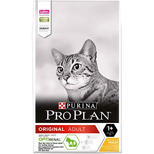 Purina Pro Plan Comida Seco para Gato Adulto con Optirenal, Sabor Pollo - 10 Kg