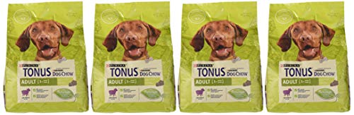 Purina Tonus Dog Chow - Pienso para Perros con Cordero, 4 Bolsas de 2,5 kg