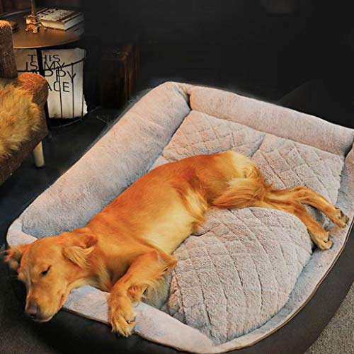 Q-HL Cama para Perros Gatos y Perros Pequeños, Medianos, Grandes, Rectangulares, Deluxe, Cuddler, Cojín Suave, Desmontable (Size : XL(120 * 90 * 30cm))