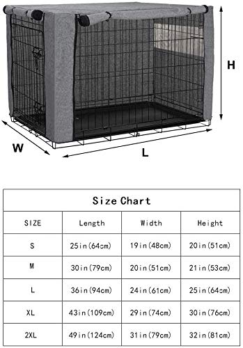 QEES Cobertores para jaulas de Perro, Resistentes al Viento, para jaulas de Alambre, Tela esmerilada, protección Interior y Exterior, fácil de Poner, Quitar JJZ1019