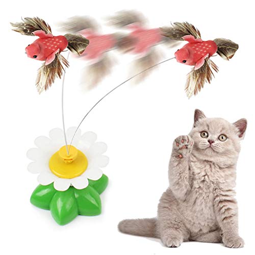 Qians Juguete De Pájaro para Gatos Domésticos Divertido Juguete Interactivo De Pájaro Volador Eléctrico Giratorio Juguete Interactivo Giratorio De 360 Grados para Gatos Domésticos Lovable