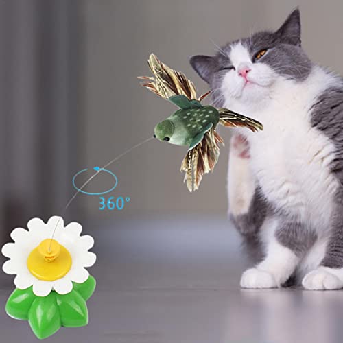 Qians Juguete De Pájaro para Gatos Domésticos Divertido Juguete Interactivo De Pájaro Volador Eléctrico Giratorio Juguete Interactivo Giratorio De 360 Grados para Gatos Domésticos Lovable