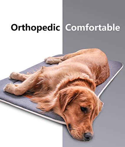 QIAOQI Cama para perro, almohadilla para jaula de perro, lavable, ortopédica antideslizante, camas densas de espuma viscoelástica, almohadillas para dormir perfectas para jaula de transporte