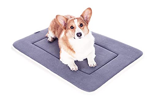 QIAOQI Cama para perro, almohadilla para jaula de perro, lavable, ortopédica antideslizante, camas densas de espuma viscoelástica, almohadillas para dormir perfectas para jaula de transporte