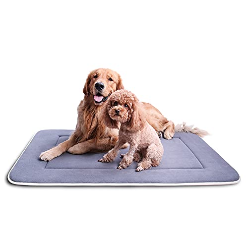 QIAOQI Cama para perro, almohadilla para jaula de perro, lavable, ortopédica antideslizante, camas densas de espuma viscoelástica, almohadillas para dormir perfectas para jaula de transporte