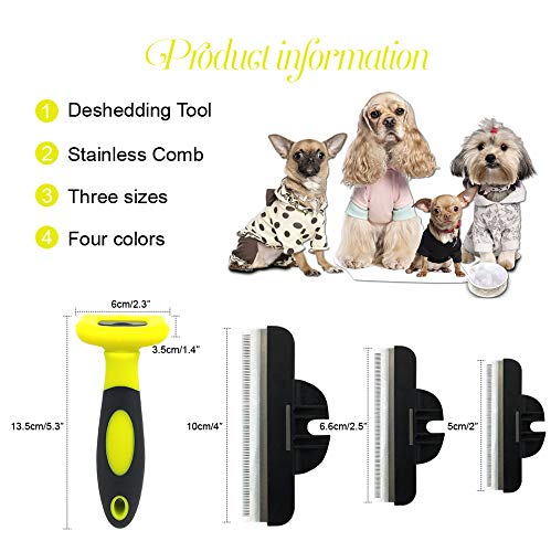 QiCheng&LYS Peine Perro, Cepillo para Perros Pincel de Belleza para Animales Peine para Perros y Gatos Herramienta Profesional Mane (Amarillo, 100mm)