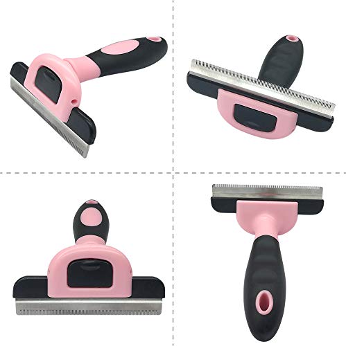 QiCheng&LYS Pincel de Belleza para Perros y Gatos, Pincel de Belleza para Animales Peine para Perros y Gatos Herramienta Profesional Mane (Rosa, 100mm)